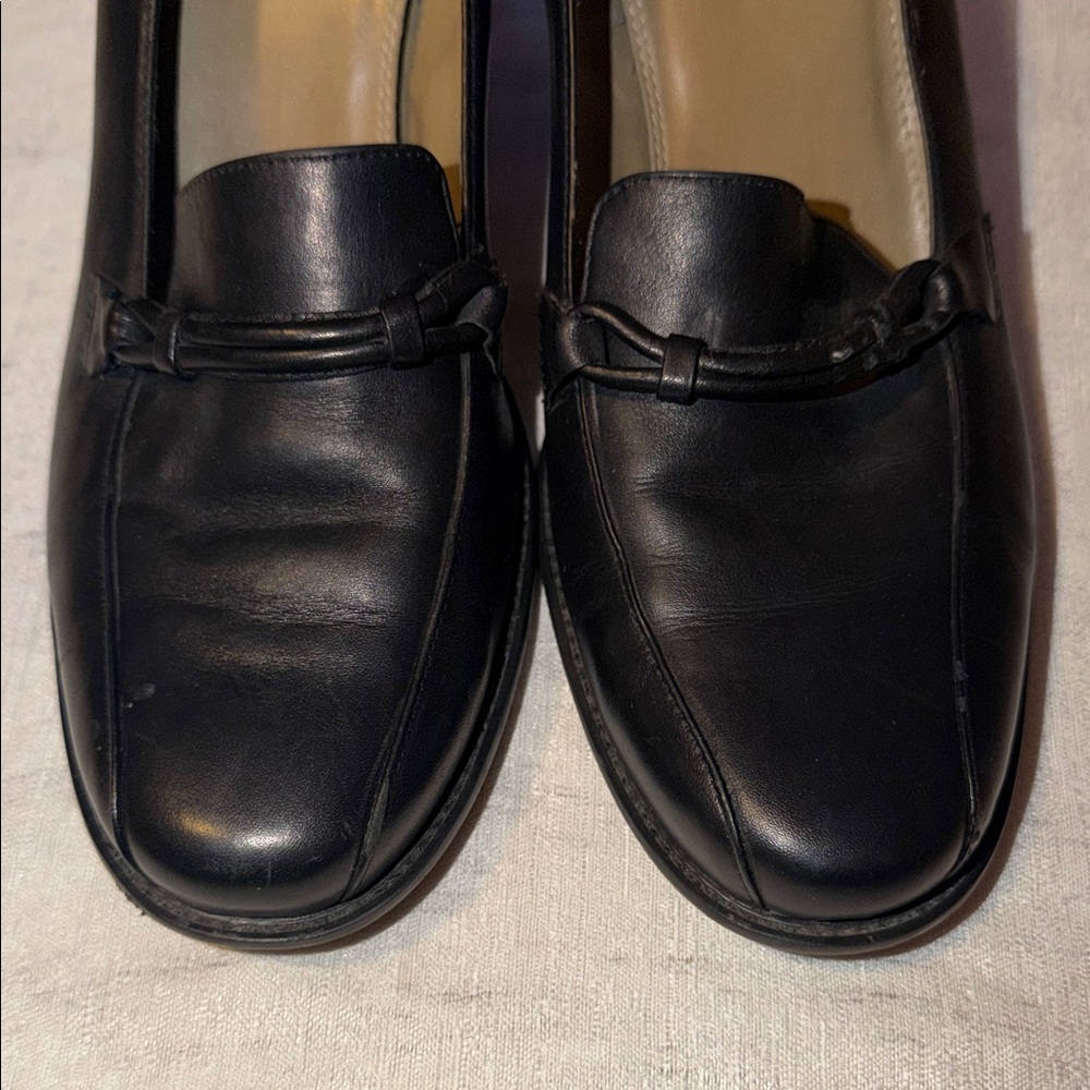 Naturalizer Women's Classic Black Leather Block Heel Pumps - Slip On Size 10 - Picture 6 of 11
